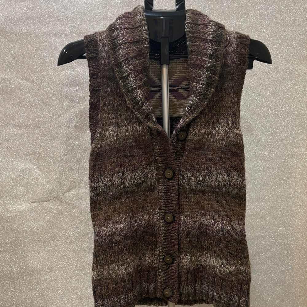 Woolrich Multi-Tone Knit Cardigan Vest